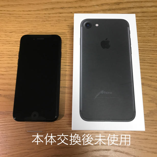 スマートフォン/携帯電話iPhone7 ブラック 本体交換後未使用 SIMロック解除済