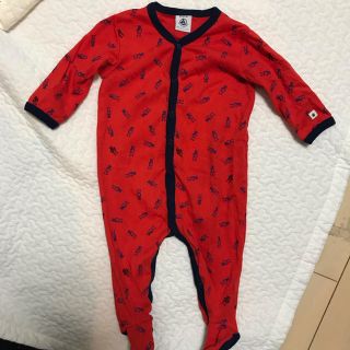 プチバトー(PETIT BATEAU)の値下げ！美品！プチバトー 6m ロンパース(ロンパース)