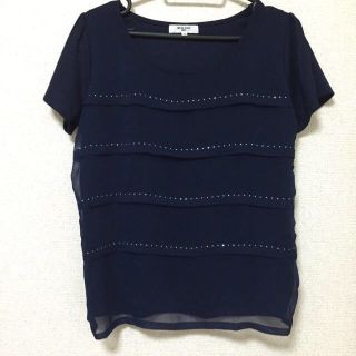 ナチュラルビューティーベーシック(NATURAL BEAUTY BASIC)のyuka様専用ラインストーンネイビー(Tシャツ(半袖/袖なし))