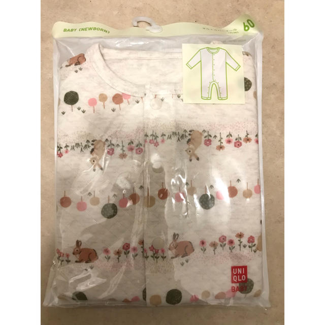 UNIQLO(ユニクロ)の【MAA様専用】ユニクロ キルトカバーオール サイズ60 キッズ/ベビー/マタニティのベビー服(~85cm)(カバーオール)の商品写真