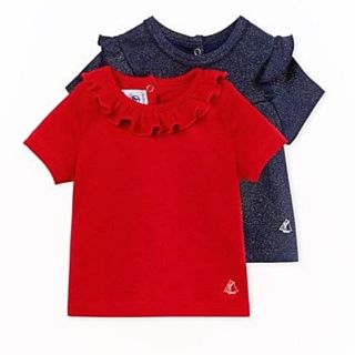 プチバトー(PETIT BATEAU)のプチバトー 19SS 半袖カットソー2枚組 24m 新品(Ｔシャツ)