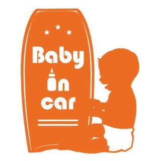 BB Baby in carカッティングステッカー11(サーフィン)