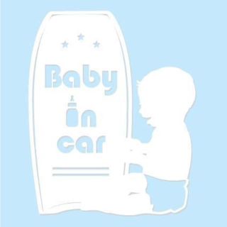 BB Baby in car カッティングステッカー14(サーフィン)