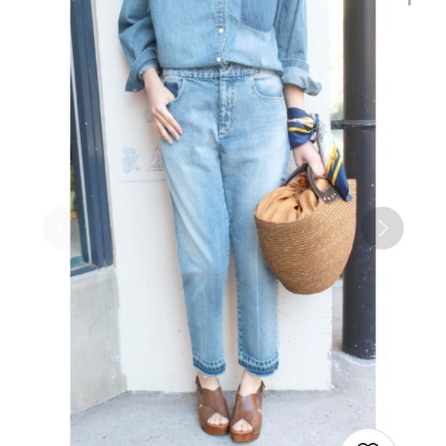 SLOBE IENA LE DENIM テーパードデニムパンツ  デニム