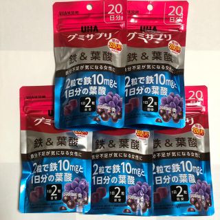 ユーハミカクトウ(UHA味覚糖)のグミサプリ 鉄&葉酸 20日分 5袋 新品・未開封 UHA味覚糖(その他)