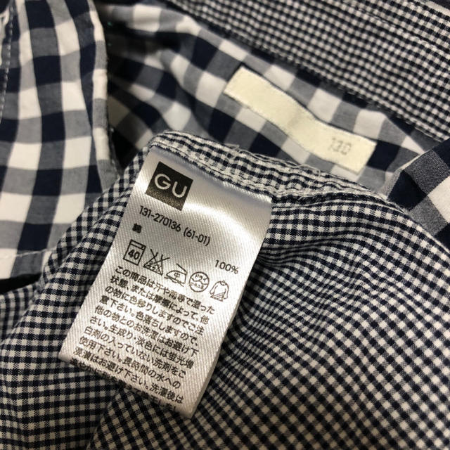 GU(ジーユー)のGU ジーユー デザイン ギンガムチェックシャツ キッズ/ベビー/マタニティのキッズ服男の子用(90cm~)(ブラウス)の商品写真