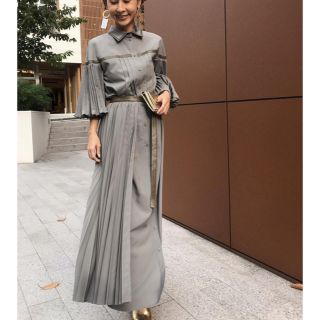 アメリヴィンテージ(Ameri VINTAGE)のAmeri Vintage PLEATS BELT LAYARED DRESS(ロングワンピース/マキシワンピース)