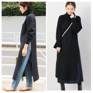 イエナ(IENA)のIENA 18AW HEDGE ロングスリットタートルネックワンピース ☆美品☆(ロングワンピース/マキシワンピース)