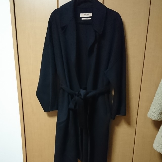 ZARA(ザラ)のZARA ザラ ガウン コート 美品 ブラック XL レディースのジャケット/アウター(ロングコート)の商品写真