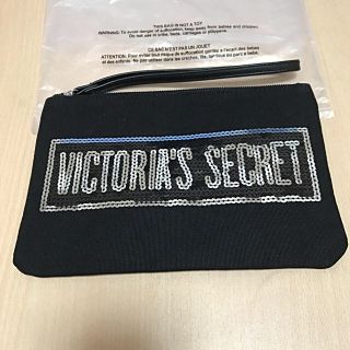 ヴィクトリアズシークレット(Victoria's Secret)のビクトリアシークレット ポーチ ブラック 黒 スパンコール(ポーチ)