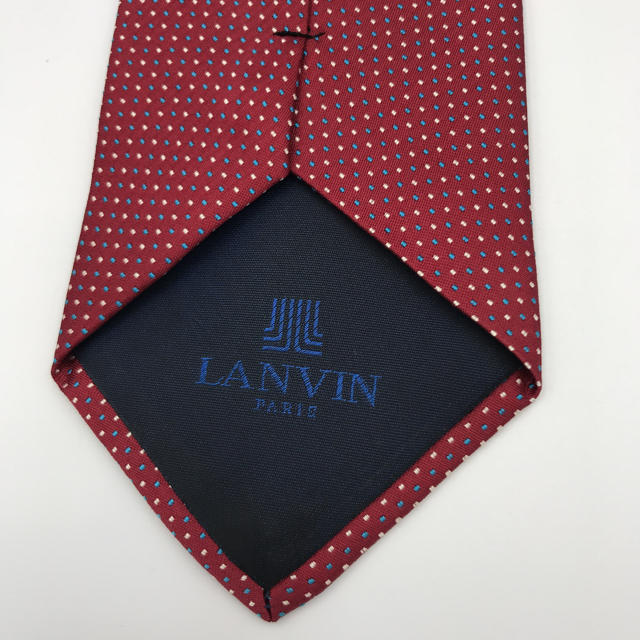 LANVIN(ランバン)の☆良品☆ ランバン ピンク＆ブルー ドット ワインベース メンズのファッション小物(ネクタイ)の商品写真