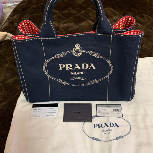 PRADA(プラダ)のPRADA カナパ ギンガムチェックMサイズ レディースのバッグ(ハンドバッグ)の商品写真