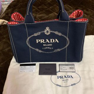 プラダ(PRADA)のPRADA カナパ ギンガムチェックMサイズ(ハンドバッグ)