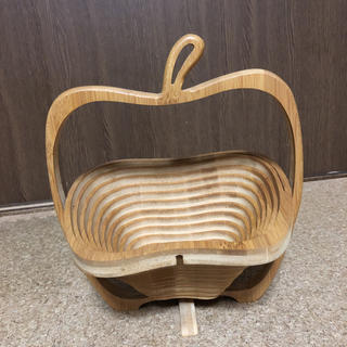 バンブーバスケット りんご型 鍋敷き(バスケット/かご)