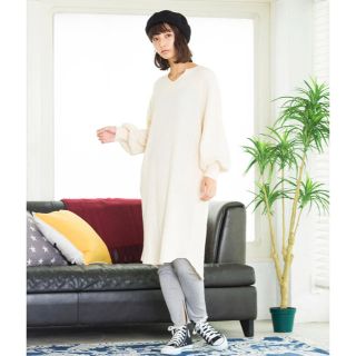 ウィゴー(WEGO)のWEGO/ワッフル スキッパービッグワンピース キーネック オーバーサイズ 新品(ひざ丈ワンピース)