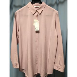 ユニクロ(UNIQLO)の【値下げしました！】ユニクロ レーヨンブラウス 長袖 ピンク XL(シャツ/ブラウス(長袖/七分))