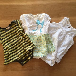 ベビーギャップ(babyGAP)の60㎝70㎝80㎝  女の子半袖カバーオール3枚(カバーオール)