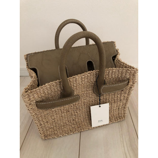 ABACA100%フラップ新品未使用 タグ付き sea かごバーキン