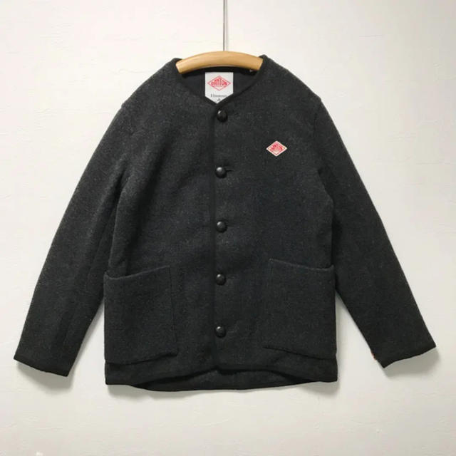 DANTON(ダントン)ウールモッサ ノーカラーブルゾン チャコール