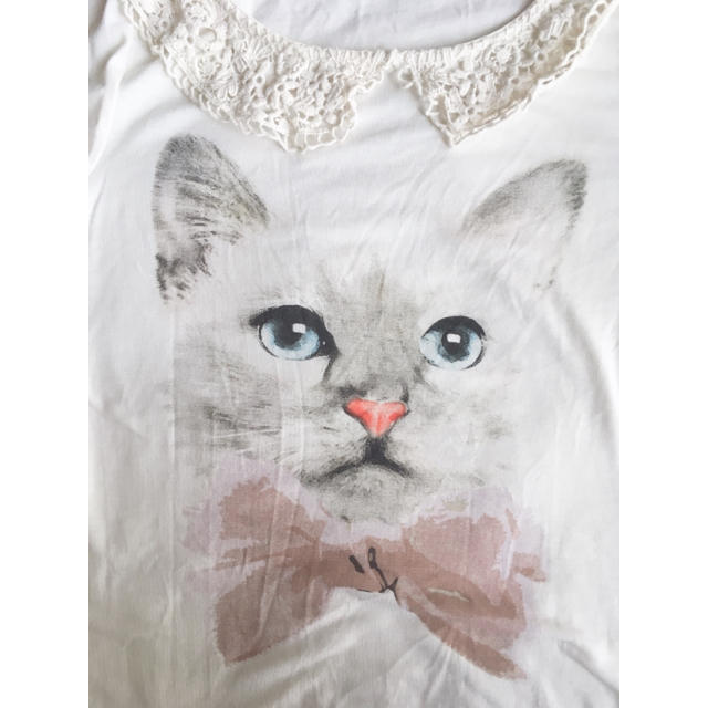 ★新品未使用★ ❤️❤️長袖tシャツ白ピンク猫サイズL ❤️❤️