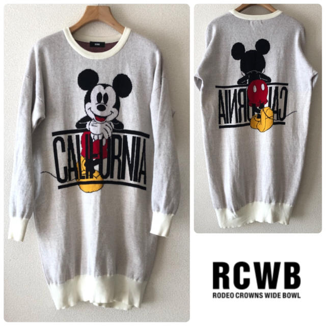 RODEO CROWNS WIDE BOWL(ロデオクラウンズワイドボウル)のRCWB▷ミッキー コラボ ニットワンピース CALIFORNIA MICKEY レディースのトップス(ニット/セーター)の商品写真