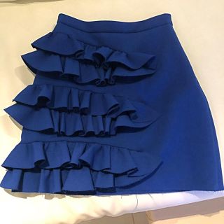 MSGM フリルスカート ブルー 38-hybridautomotive.com