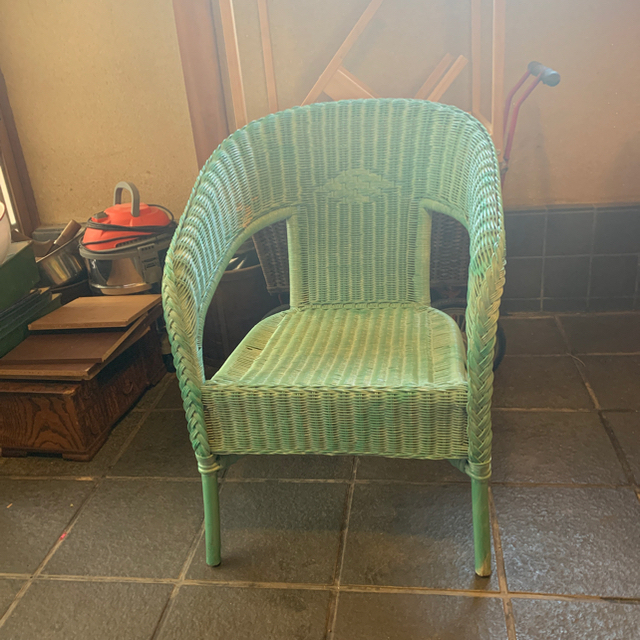 ビィンテージラタン椅子 インテリア/住まい/日用品のソファ/ソファベッド(一人掛けソファ)の商品写真