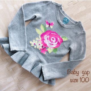 ベビーギャップ(babyGAP)の●ベビーギャップ  春 ニット セーター 花柄 女の子 100 95 90(ニット)