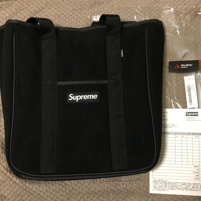 Supreme Polartec Tote bag Blackトートバッグ - トートバッグ