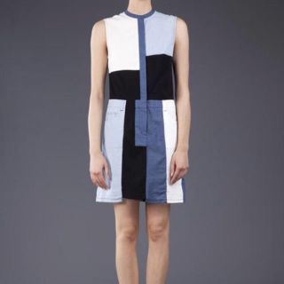 スリーワンフィリップリム(3.1 Phillip Lim)の3.1フィリップリム 3.1philliplimデニムカラーブロックワンピース(ひざ丈ワンピース)