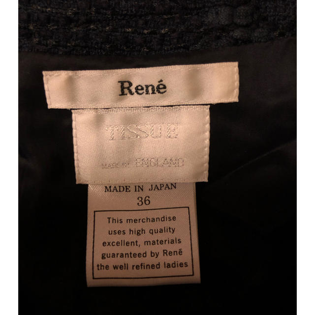 René(ルネ)のRene ツィード七分袖ワンピース レディースのワンピース(ひざ丈ワンピース)の商品写真