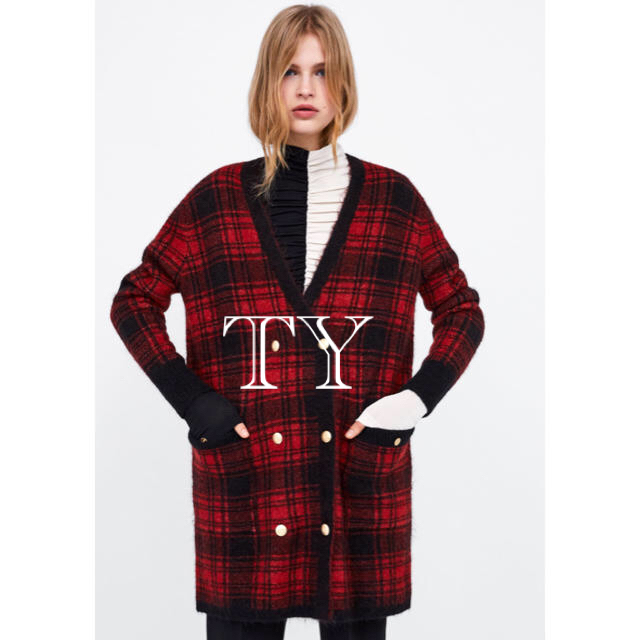 ZARA - 完売品 ザラ チェック柄 ジャケット ガウン ダブル ZARA - 完売品 ザラ チェック柄 ジャケット ガウン ダブル