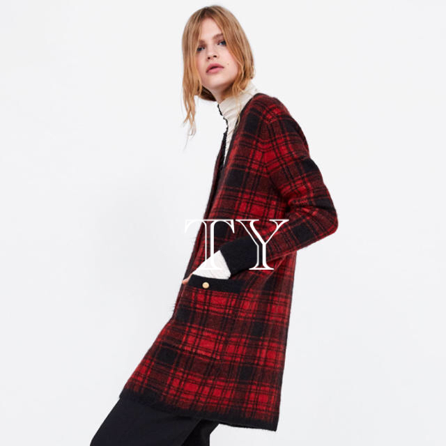 ZARA - 完売品 ザラ チェック柄 ジャケット ガウン ダブル ZARA - 完売品 ザラ チェック柄 ジャケット ガウン ダブル