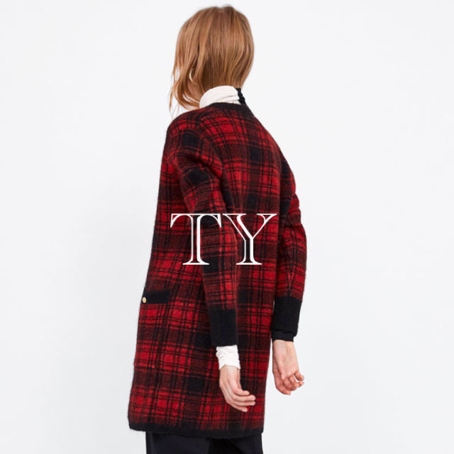 ZARA - 完売品 ザラ チェック柄 ジャケット ガウン ダブル ZARA - 完売品 ザラ チェック柄 ジャケット ガウン ダブル