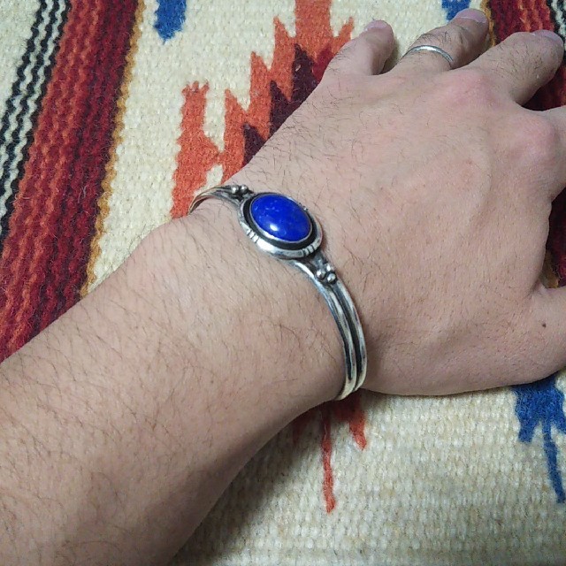 インディアンジュエリー ナバホ族sterling ラピスラズリ シルバー