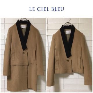 ルシェルブルー(LE CIEL BLEU)のInRed掲載 ルシェルブルー 2WAY アンゴラ混 チェスターコート 38(ロングコート)