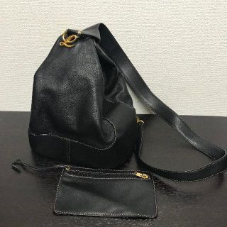 ロエベ(LOEWE)のロエベ　ショルダーバッグ　黒　アントン　レザー　ポーチ付き(ショルダーバッグ)