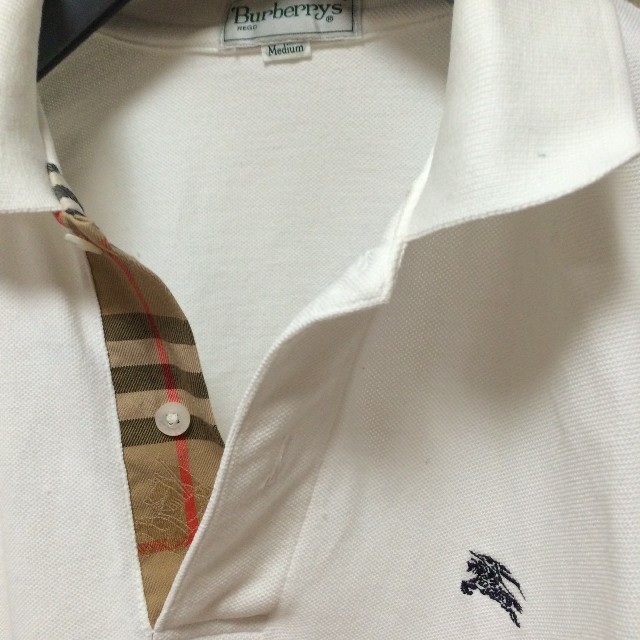 BURBERRY(バーバリー)の美品 ノバチェックシャドーホース バーバリー 白 長袖  シャツ 長袖ポロシャツ メンズのトップス(シャツ)の商品写真