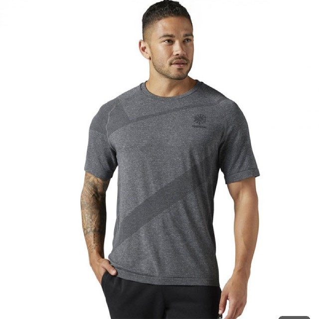 Reebok(リーボック)のReebok リーボック ラグランスリーブTシャツ BQ5489 グレー メンズのトップス(Tシャツ/カットソー(半袖/袖なし))の商品写真