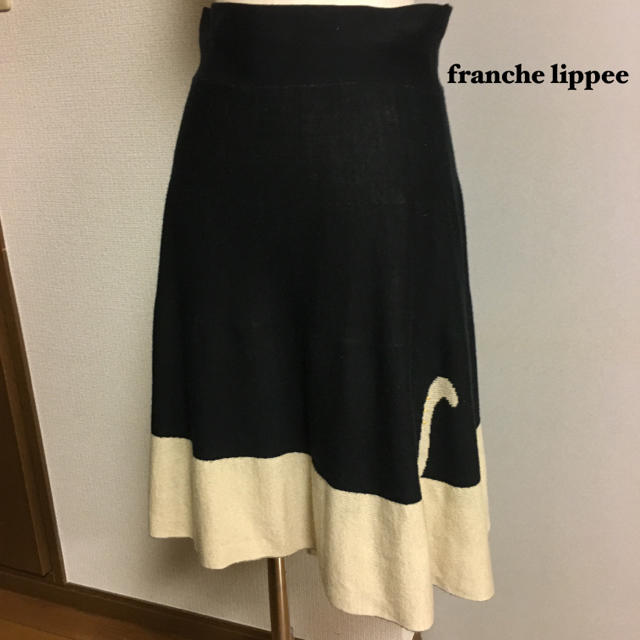 franche lippee(フランシュリッペ)の【franche lippée】フランシュリッペ  猫柄 ニットスカート レディースのスカート(ひざ丈スカート)の商品写真