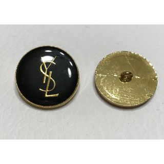 サンローラン(Saint Laurent)のイヴサンローラン★ボタン ブラック×ゴールド 28mm 正規品 柄A YSL(各種パーツ)