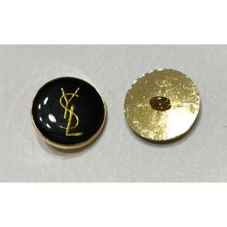 サンローラン(Saint Laurent)のイヴサンローラン★ボタン ブラック×ゴールド 20mm 正規品 柄A YSL(各種パーツ)