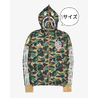 アベイシングエイプ(A BATHING APE)の【新品】定価 BAPE X ADIDAS shark hoodie【Sサイズ】(パーカー)