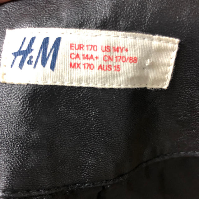 H&M(エイチアンドエム)の【美品】H&M レザー ブルゾン ブラック 170 メンズのジャケット/アウター(ブルゾン)の商品写真