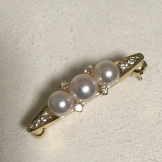 ミキモト(MIKIMOTO)の【ご専用】ミキモト パールブローチ k18ダイヤモンド付き(ブローチ/コサージュ)