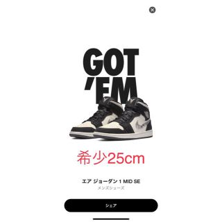 ナイキ(NIKE)のNIKE AIR JORDAN 1 MID "EQUALITY" 25cm(スニーカー)