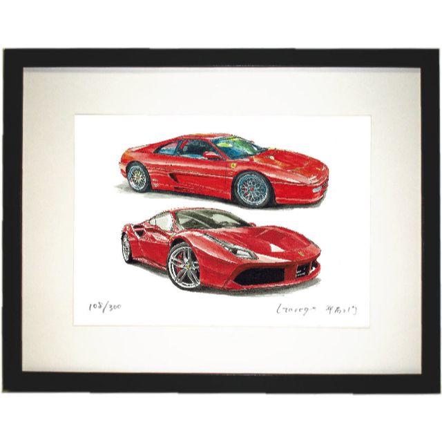 美術品/アンティークGC-1021FerrariF355/488限定版画直筆サイン額装●作家平右ヱ門