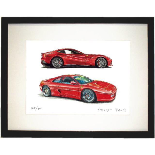 GC-1022FerrariF12/F355限定版画直筆サイン額装●作家平右ヱ門