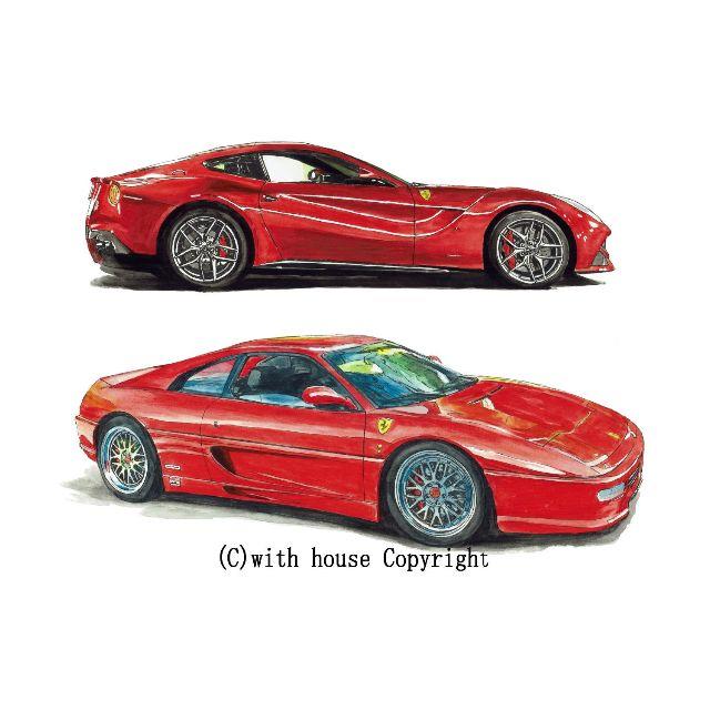 GC-1022FerrariF12/F355限定版画直筆サイン額装●作家平右ヱ門 1