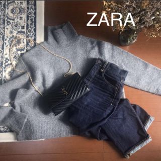 Y6989*ZARAザラ☆ダブルフェイス☆ニット☆ロングコート☆グレー